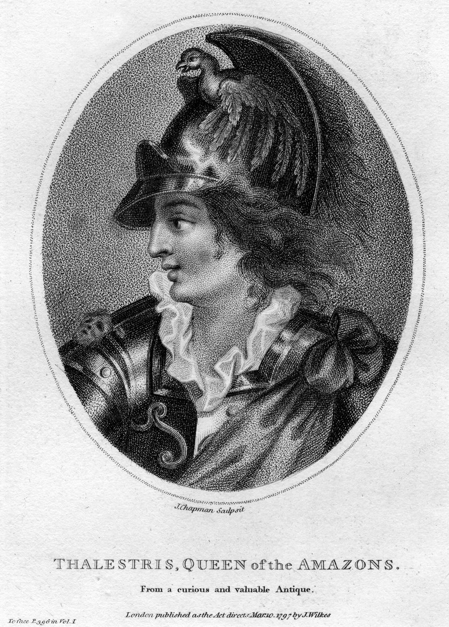 Thalestris, Amazonların efsanevi Kraliçesi, 1797. by J. Chapman