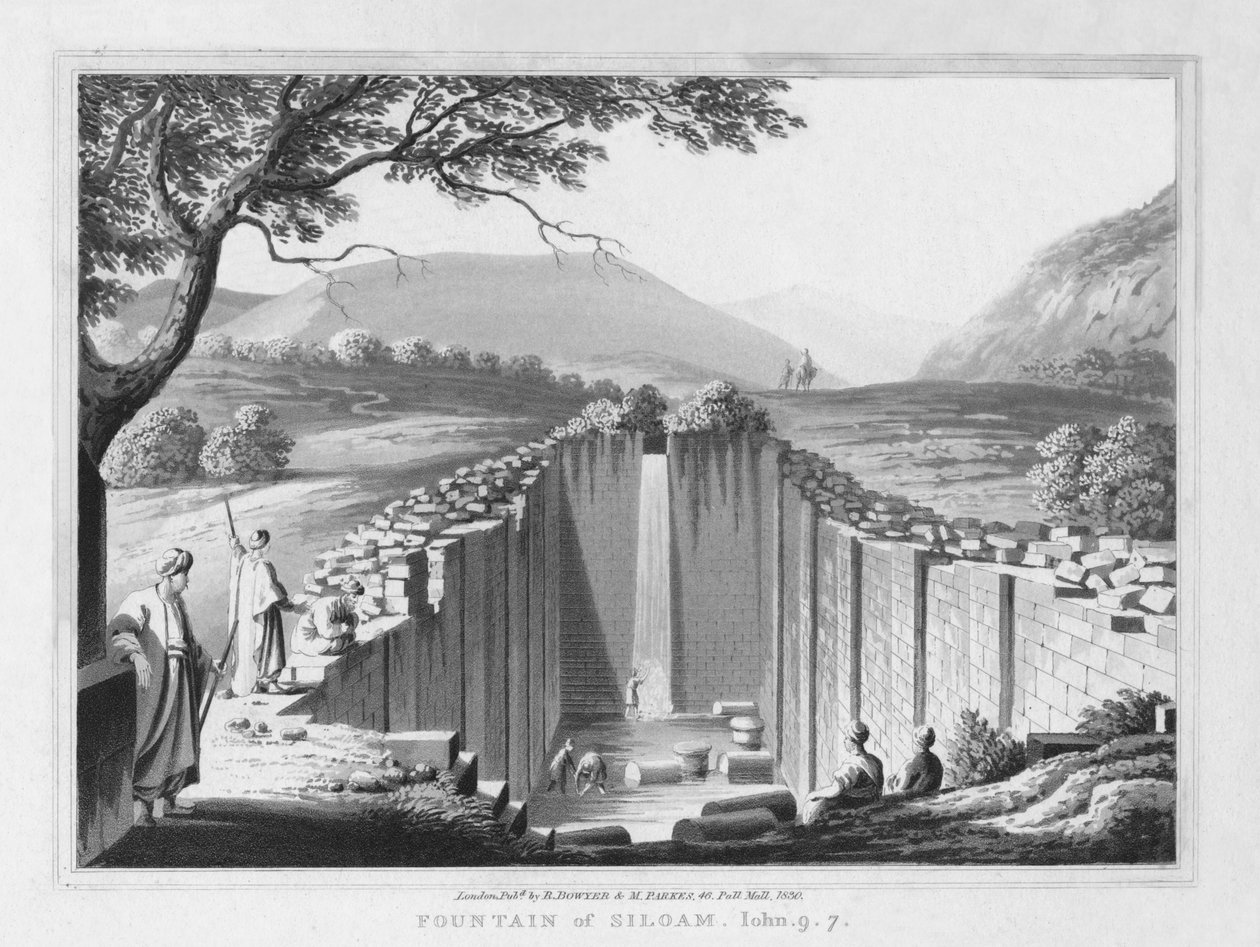 Siloam Çeşmesi. John. 9.7., 1830 by J. Clarke