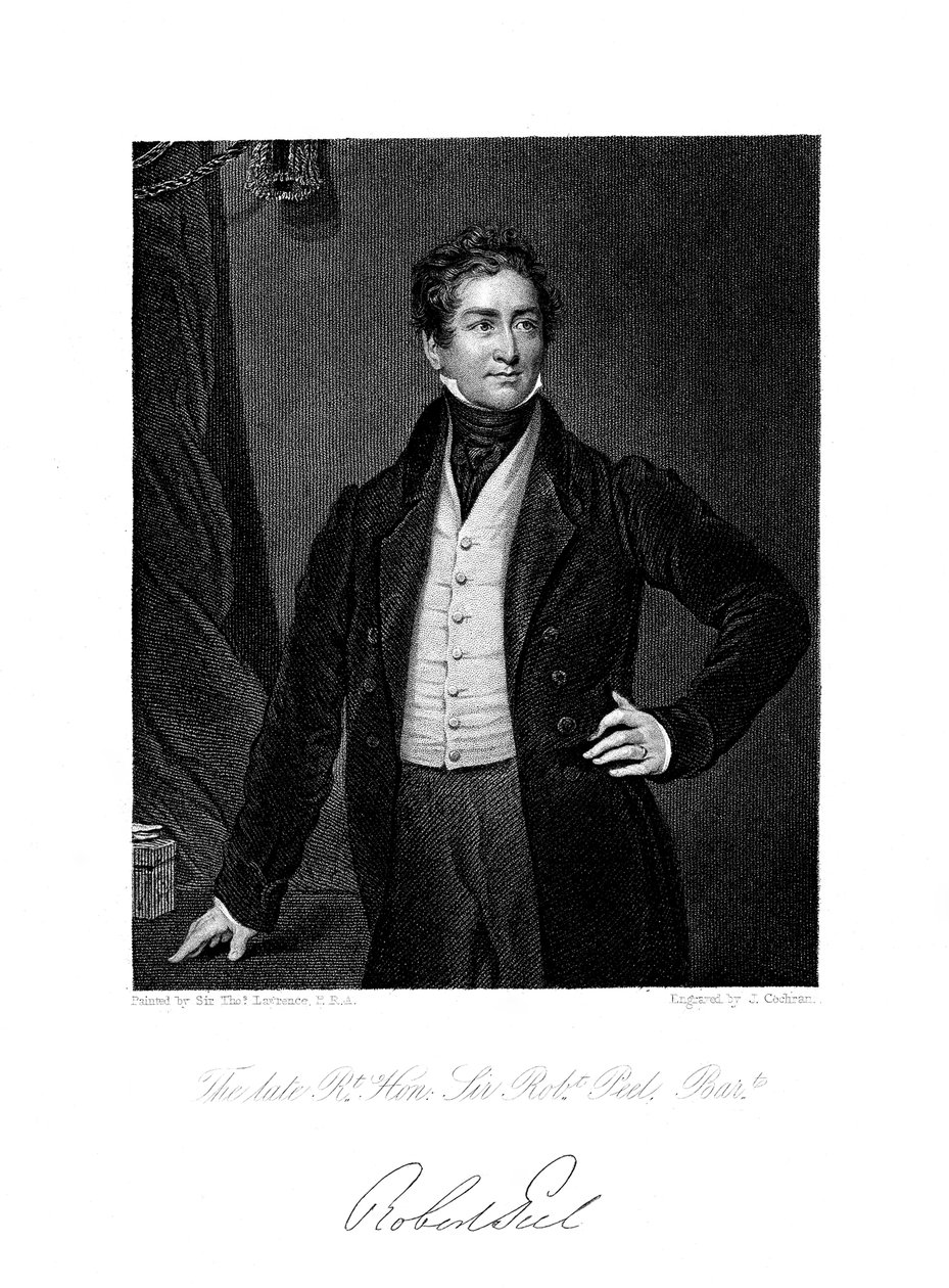 Robert Peel, İngiliz devlet adamı, 19. yüzyıl. by J. Cochran