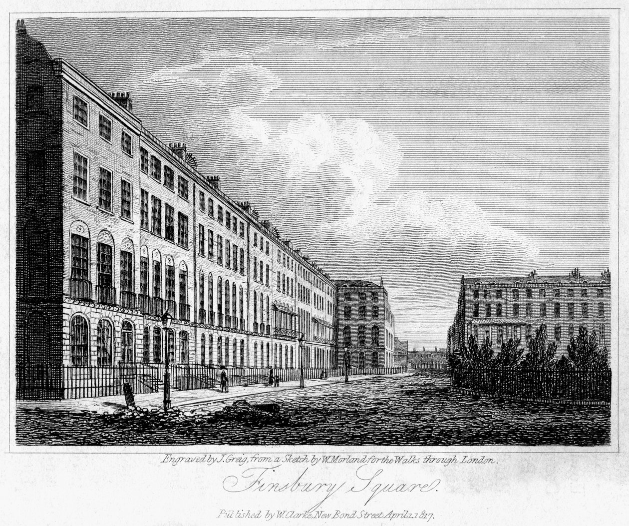 Finsbury Meydanı, Londra, 1817. by J. Greig