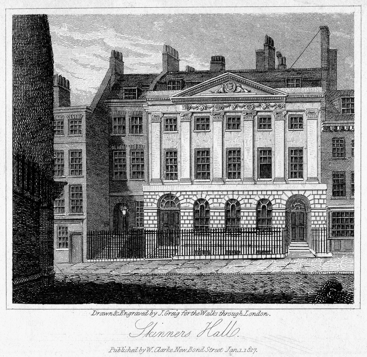 Skinners Salonu, Londra Şehri, 1817. by J. Greig