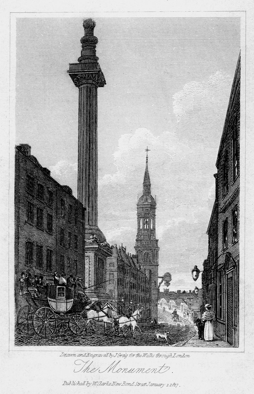 Anıt, Londra Şehri, 1817. by J. Greig