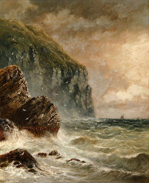 Cliff ile deniz manzarası by J. H. Blunt
