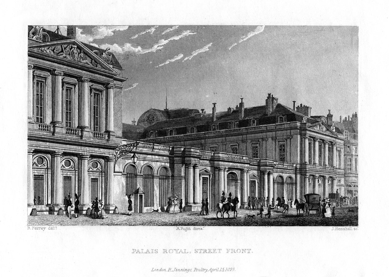 Kraliyet Sarayı, Paris, Fransa, 1829 by J. Hanshall