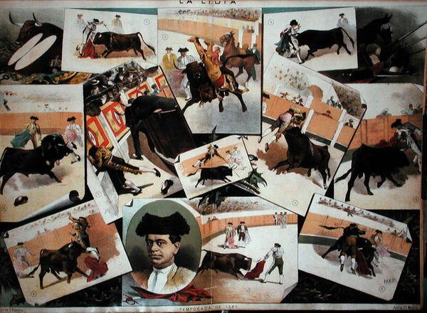 1885 Boğa Güreşi Sezonu (renkli taş) by J. Palacios