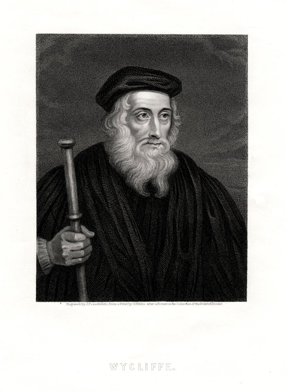 John Wycliffe, İngiliz ilahiyatçı, 19. yüzyıl by J. Posselwhite