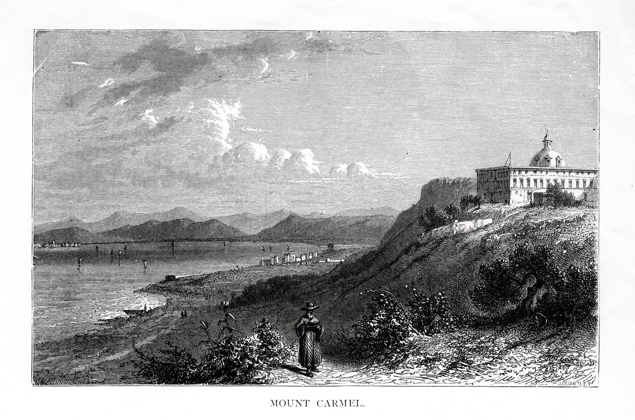 Karmel Dağı, İsrail, 19. yüzyıl. by J. Quartley