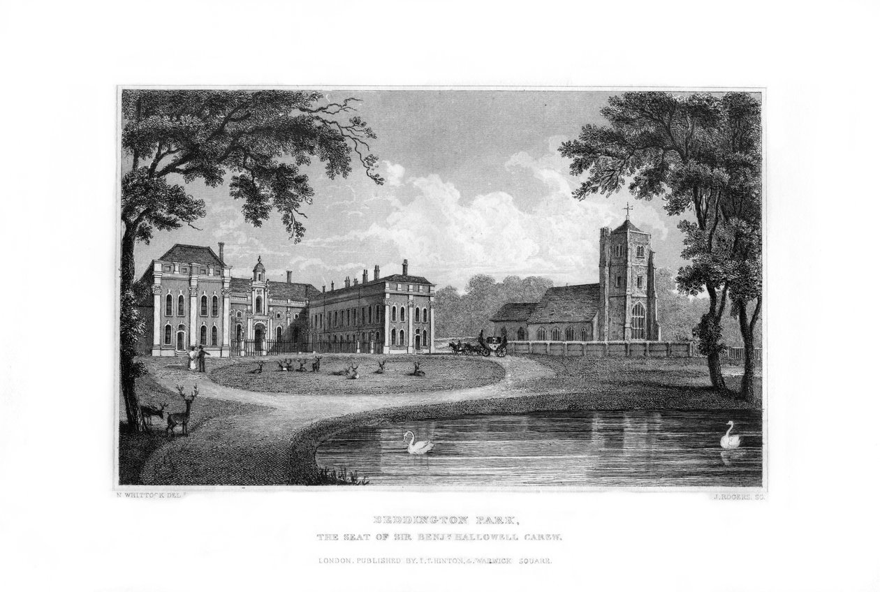 Beddington Parkı, Sutton, Surrey, 1829. by J. Rogers