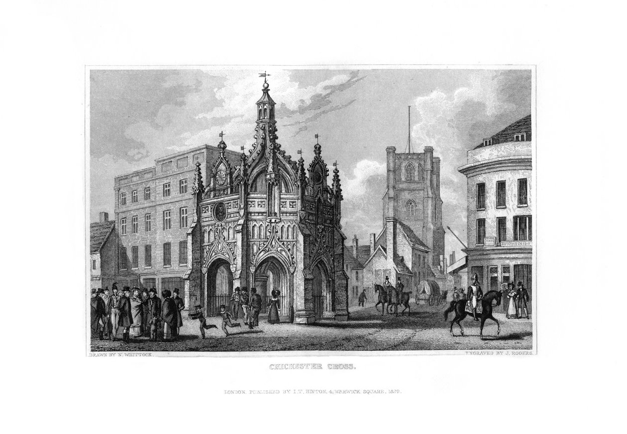 Chichester Cross, Chichester, Batı Sussex, 1829. by J. Rogers