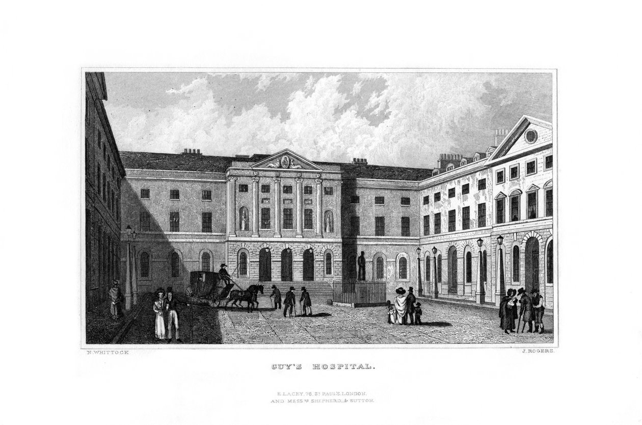 Guys Hastanesi, Southwark, Londra, 1829. by J. Rogers