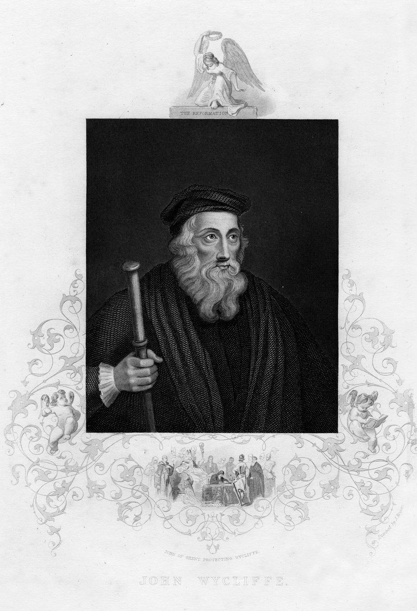 John Wycliffe, İngiliz ilahiyatçı, 19. yüzyıl by J. Rogers