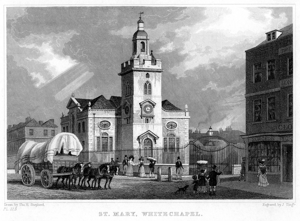 St Mary Kilisesi, Whitechapel, Londra, 1831. by J. Tingle