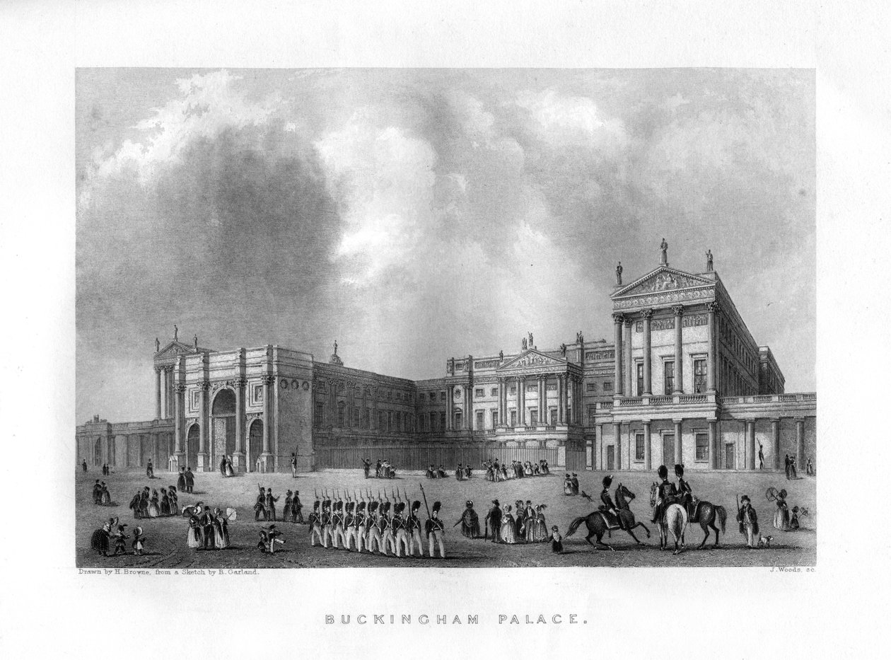 Buckingham Sarayı, Londra, 19. yüzyıl. by J. Woods