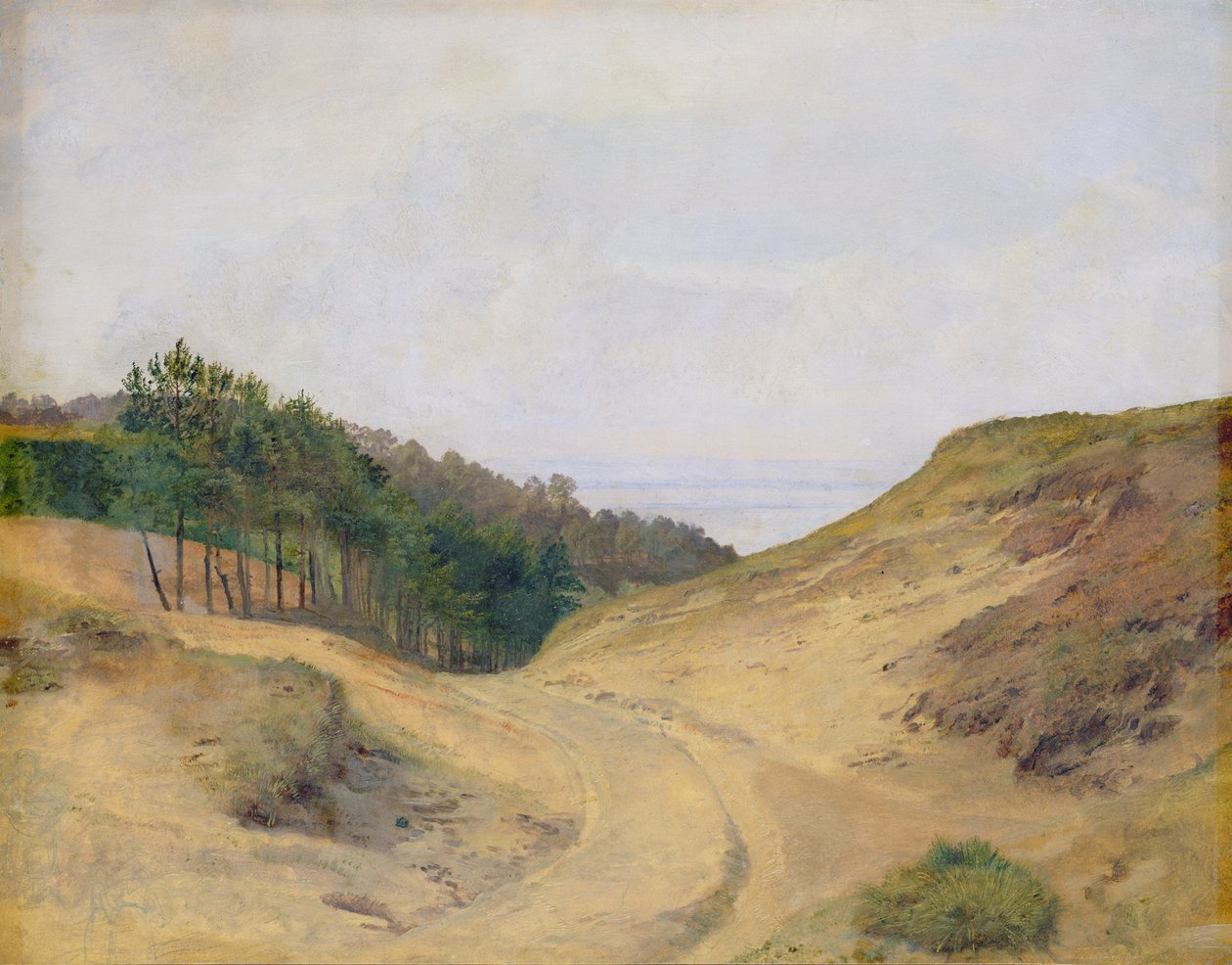 The Dar Pass at Blankenese, 1840 (wc kağıt üzerinde kart üzerinde) by Jacob Gensler