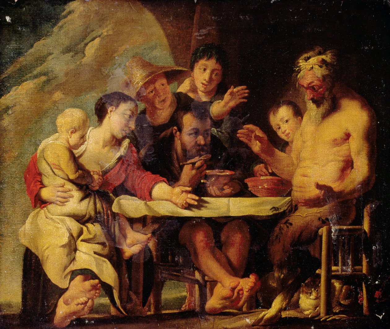 Satyr ve Köylüler by Jacob Jordaens