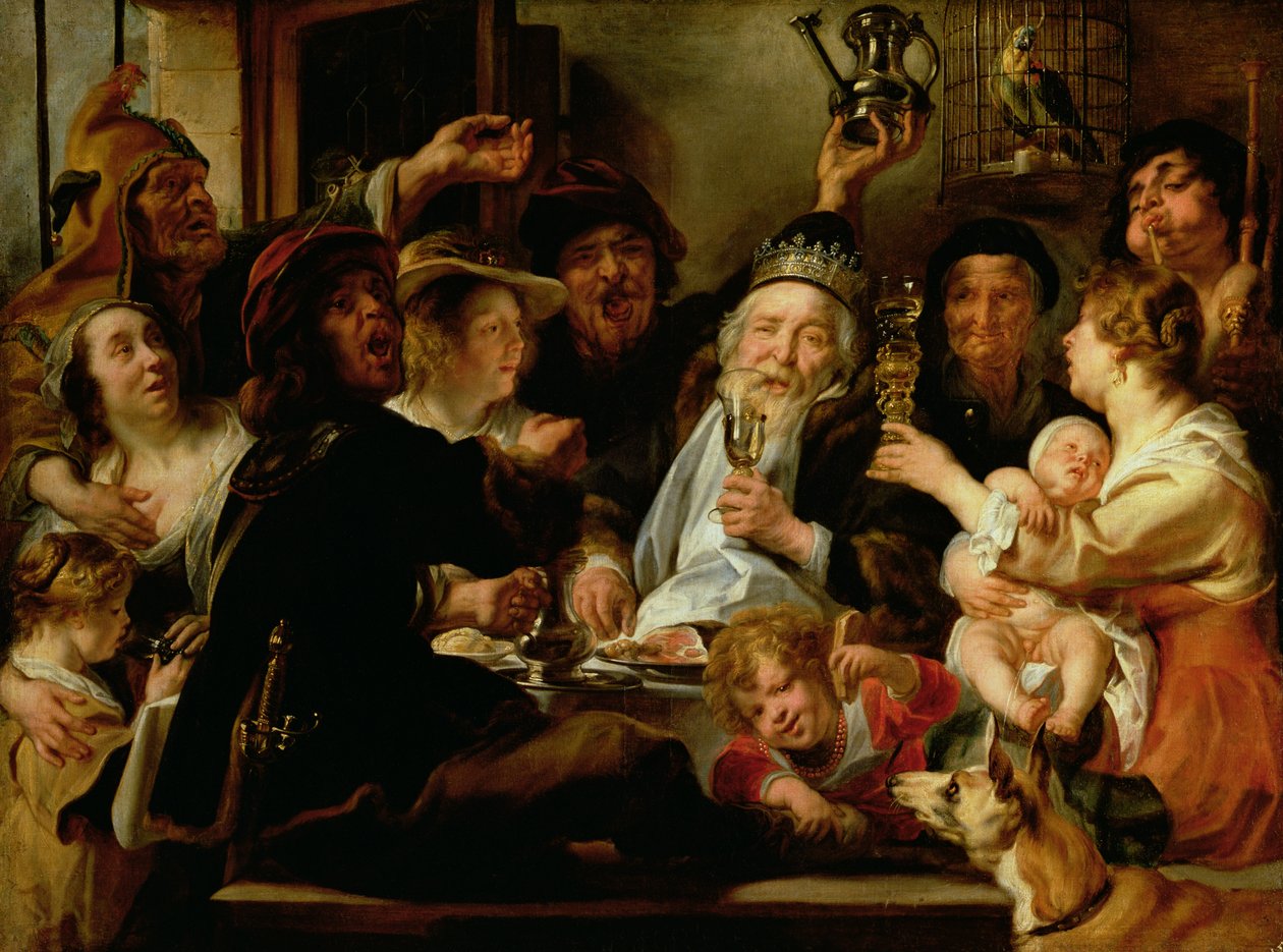 Fasulye Kralı (Kral İçiyor), c.1638 by Jacob Jordaens