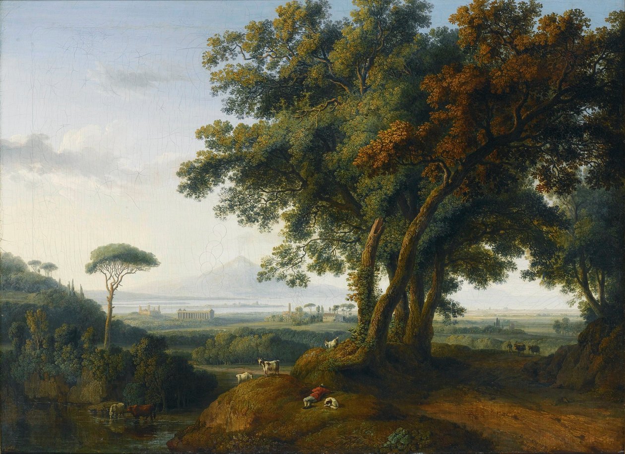 Bir İtalyan Capriccio Görünümü by Jacob Philippe Hackert
