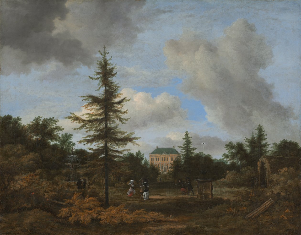 Bir Parkta Kır Evi by Jacob van Ruisdael