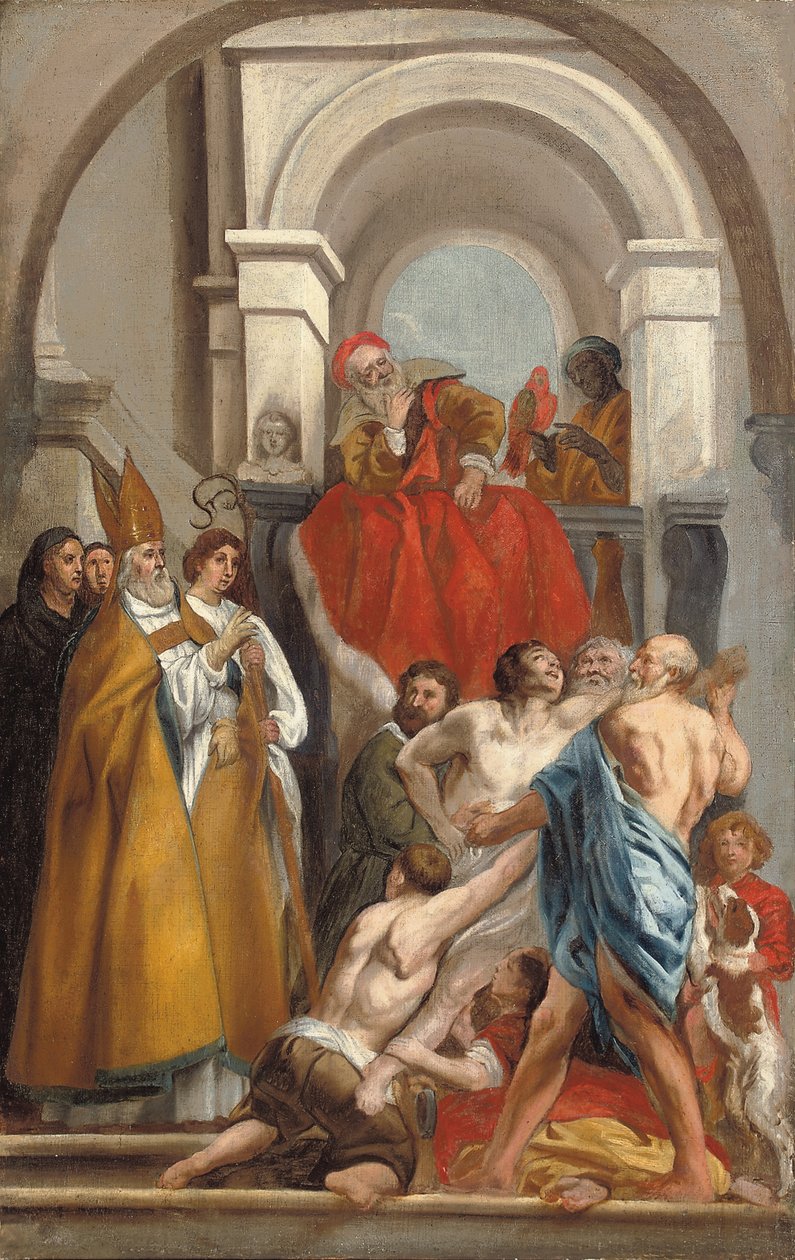 Saint Martin Ele Geçirilmiş Bir Adamı İyileştiriyor by Jacob Jordaens