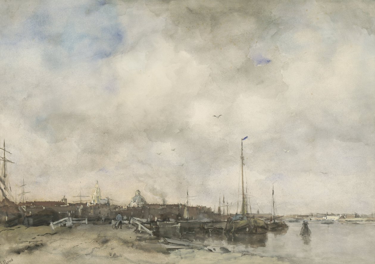 Bir şehrin görünümü by Jacob Maris
