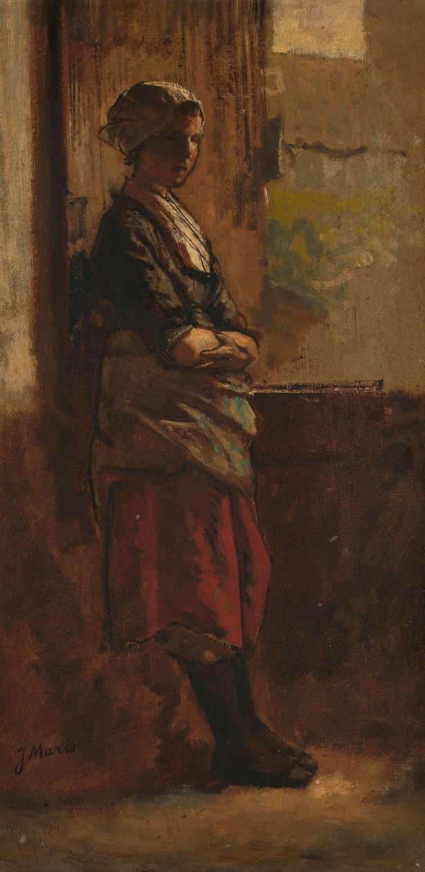 Kız bir kapı eşiğinde. by Jacob Maris