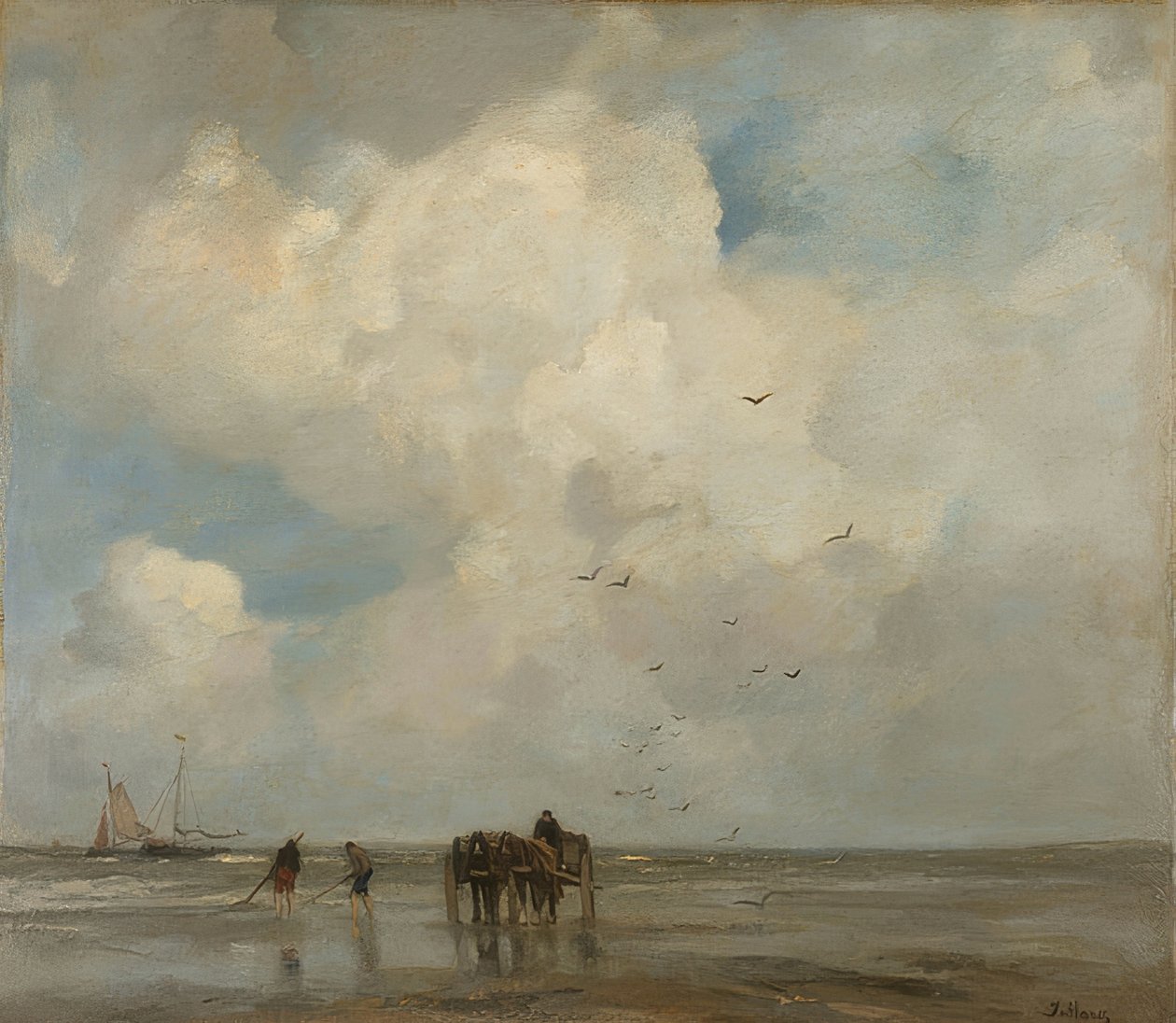 Muschelfischer (Kabuklu deniz ürünleri). 1885 by Jacob Henricus or Hendricus Maris