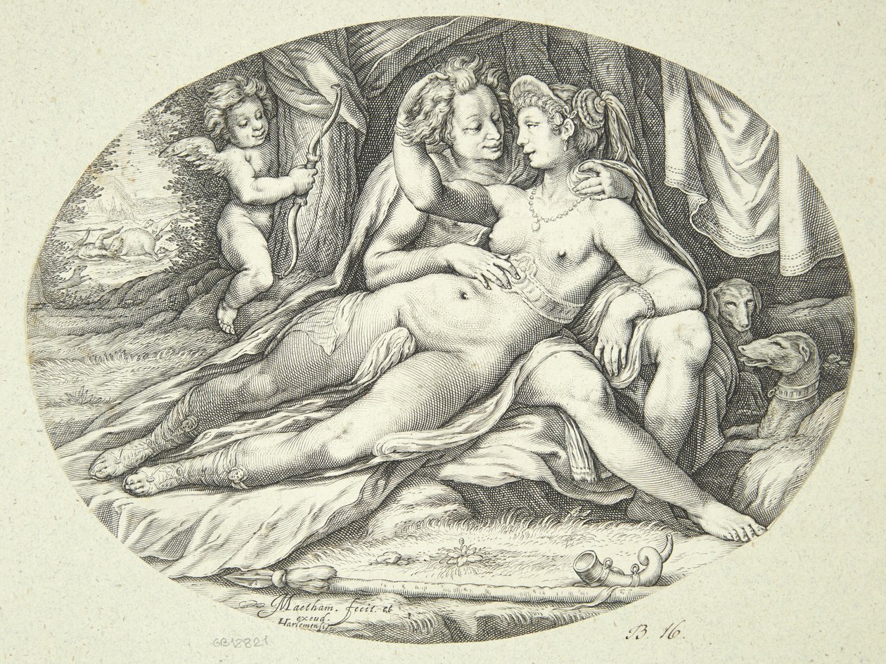 Venüs ve Adonis by Jacob Matham