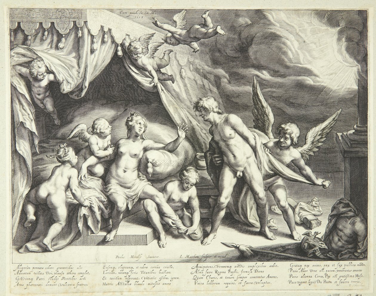 Apollon tarafından keşfedilen Venüs ve Mars by Jacob Matham