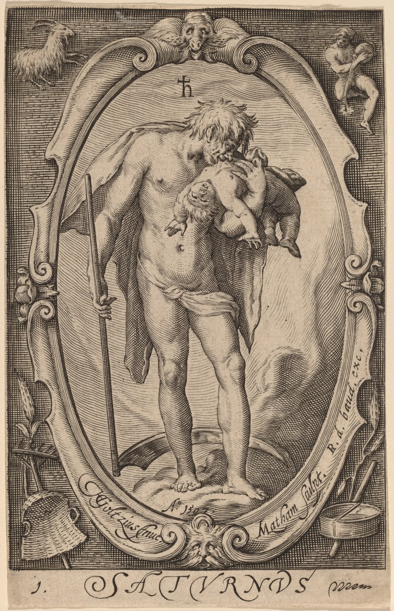 Satürn by Jacob Matham after Hendrik Goltzius