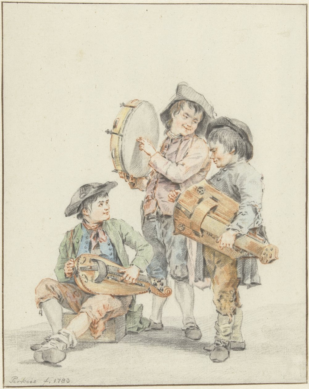 Müzik aletleri ile üç erkek by Jacob Perkois