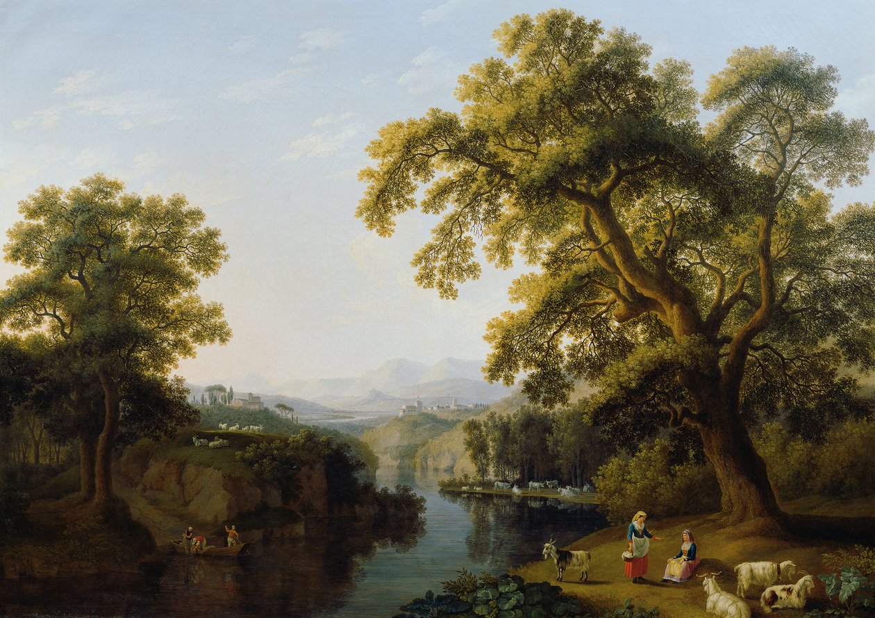 Napoli yakınlarındaki Isernia nehri vadisi by Jacob Philipp Hackert
