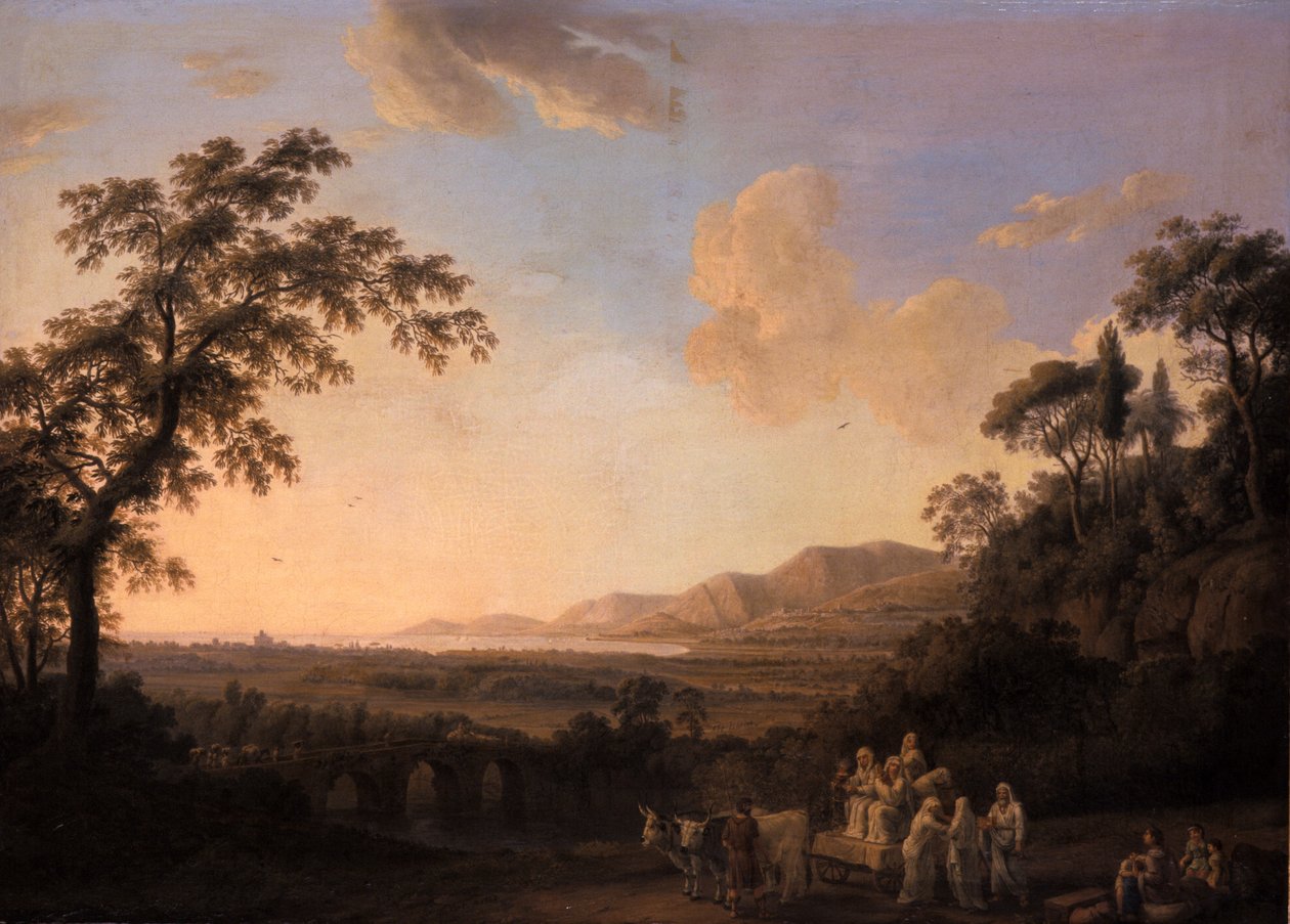 Alacakaranlıkta pastoral manzara, 1782 by Jacob Philippe Hackert