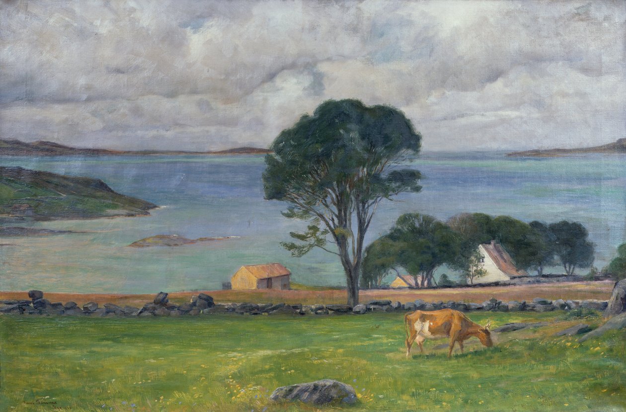 Manzaradaki inekler by Jacob Sømme