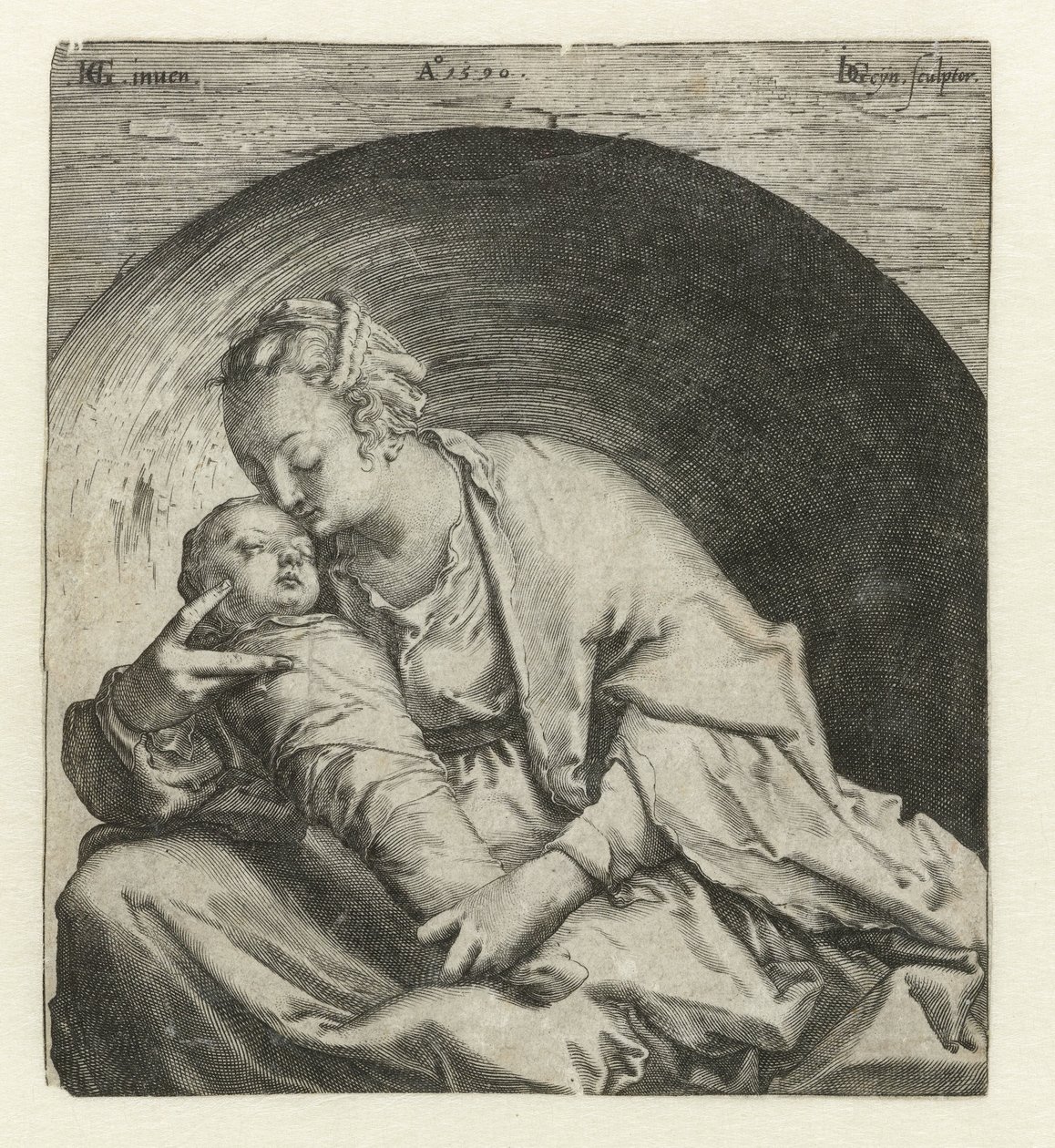 Madonna uyuyan İsa çocukla by Jacob de Gheyn (II)