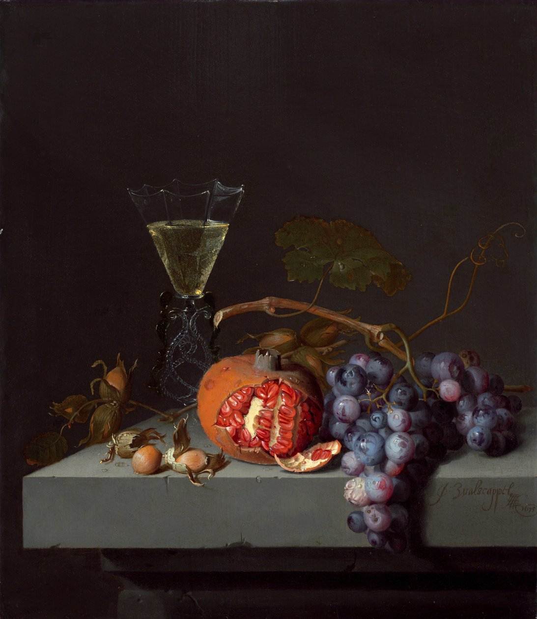 Meyveli Natürmort, 1675. by Jacob van Walscapelle