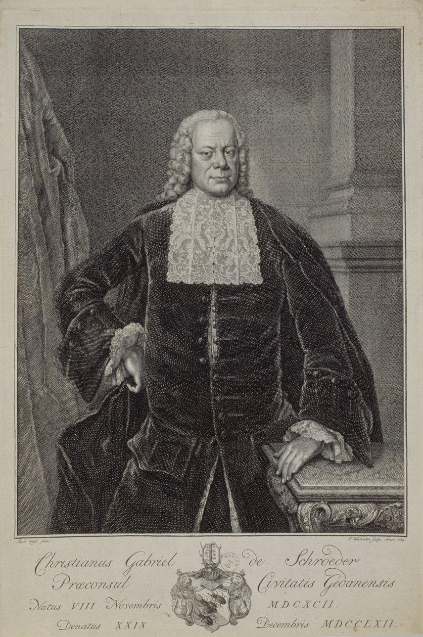 Christian Gabriel Schröder, 1764 by Jacobus Houbraken