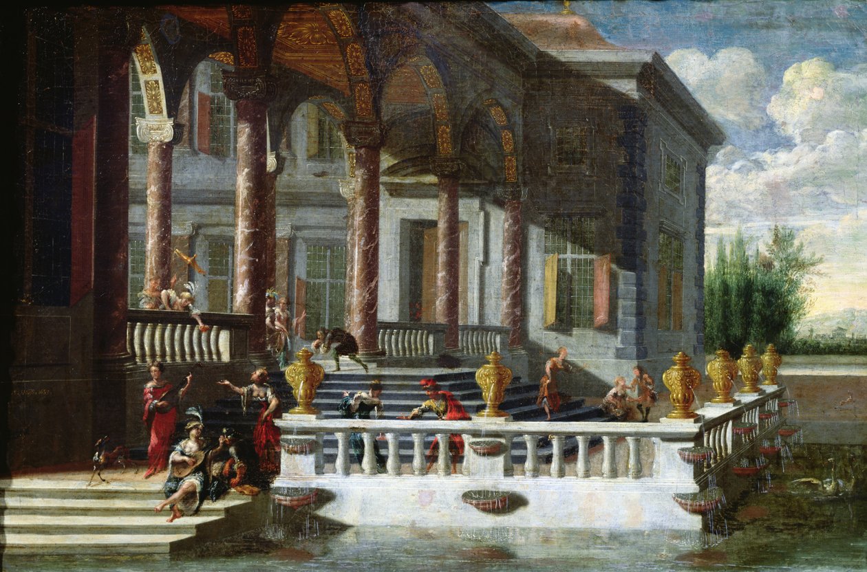 Galeri ve teraslı İtalyan Sarayı (resim) by Jacobus Saeys