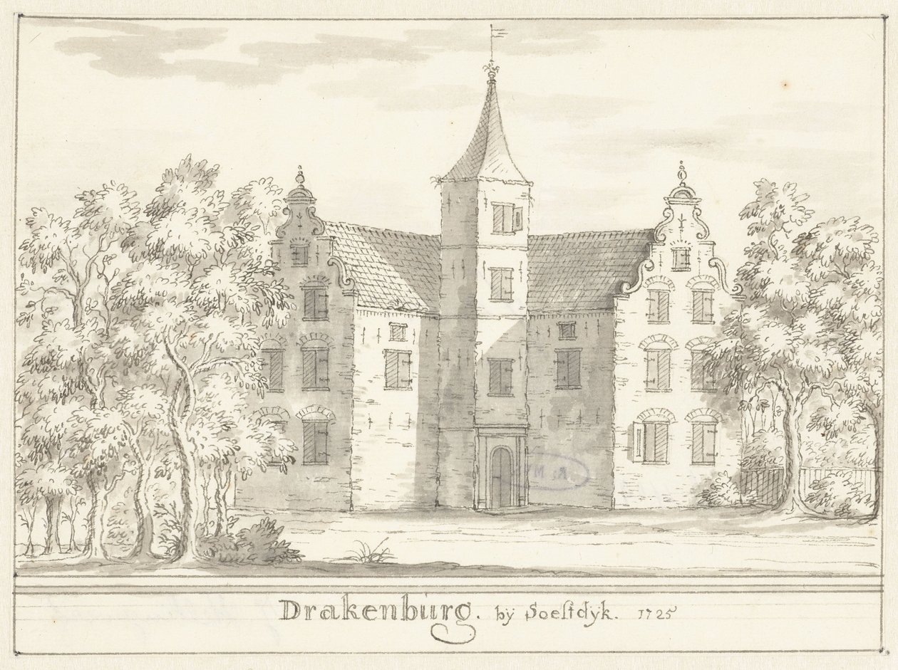 Soestdijk yakınlarındaki Drakenburg kalesi by Jacobus Stellingwerff