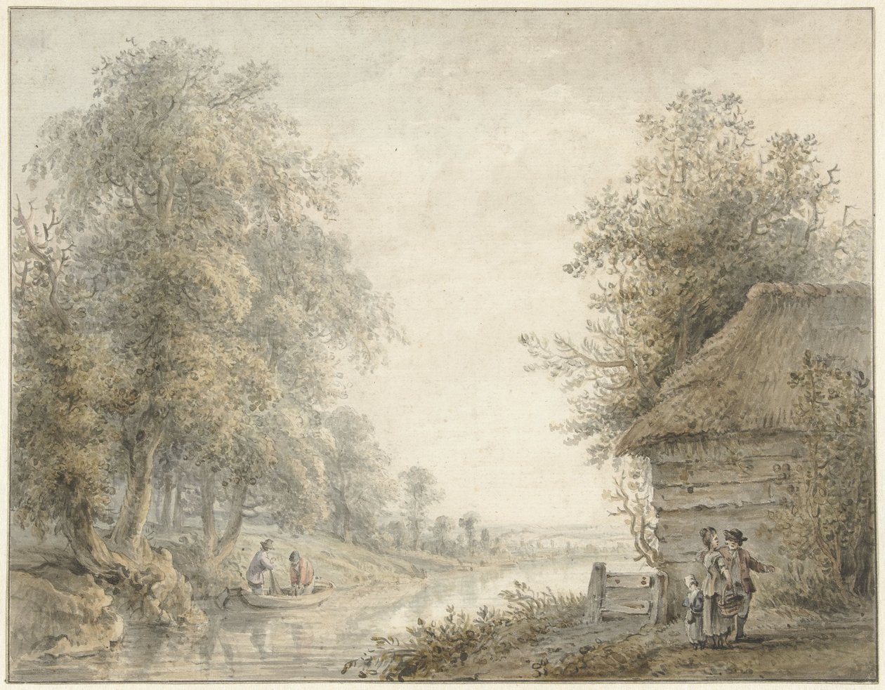 Orman zumunda bir kanalda çiftçinin ahırı by Jacobus Versteegen