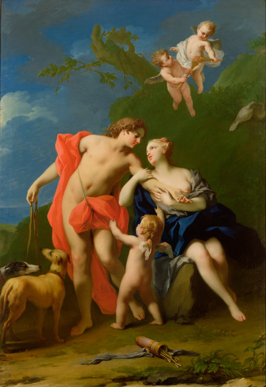 Venüs ve Adonis by Jacopo Amigoni