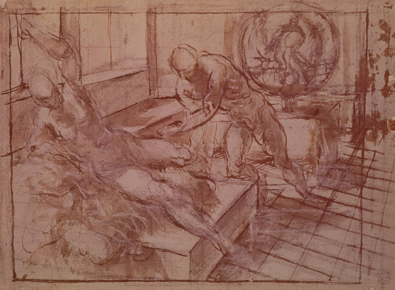 ವಲ್ಕನ್ ಮತ್ತು ಶುಕ್ರ (ಪೆನ್ ಮತ್ತು ಇಂಕ್) ಟರ್ಕ್ by Jacopo Robusti Tintoretto