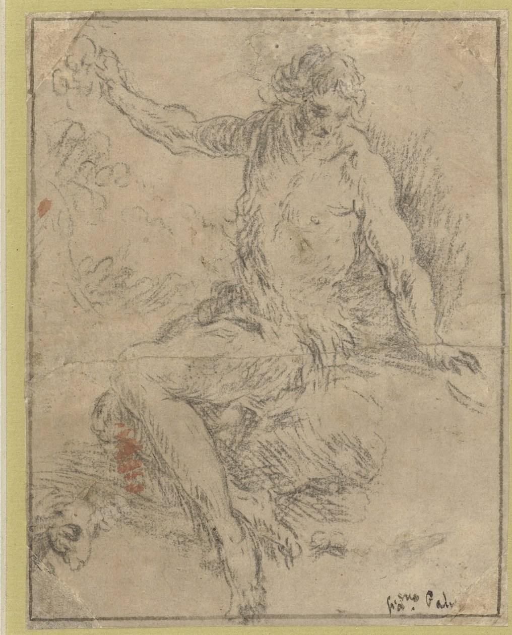 Oturan Vaftizci Yahya by Jacopo Palma (il Giovane)