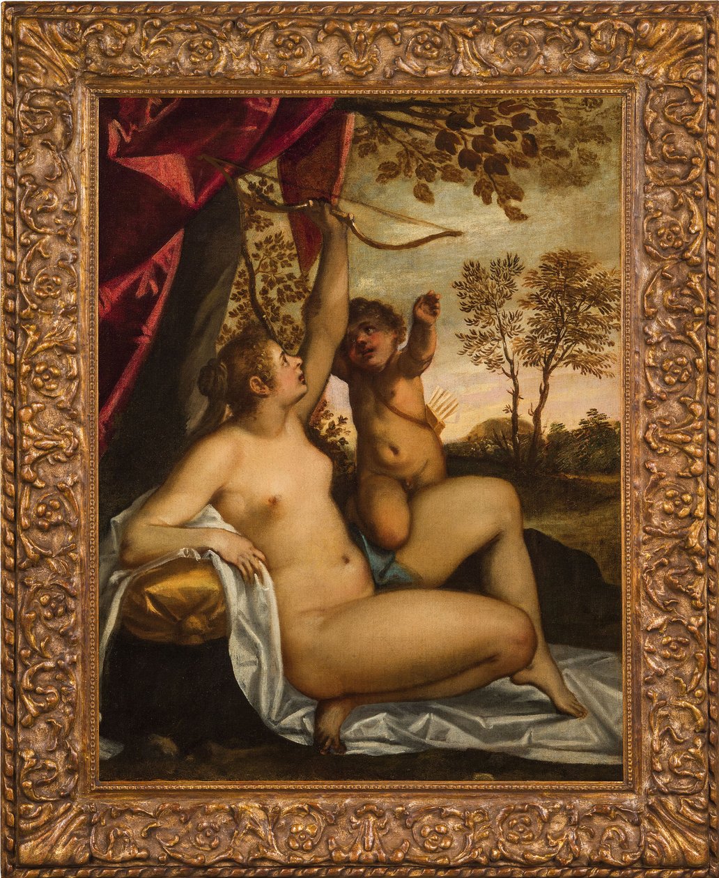 Venüs Silahsızlandıran Aşk Tanrısı. by Jacopo Palma il Giovane the Younger