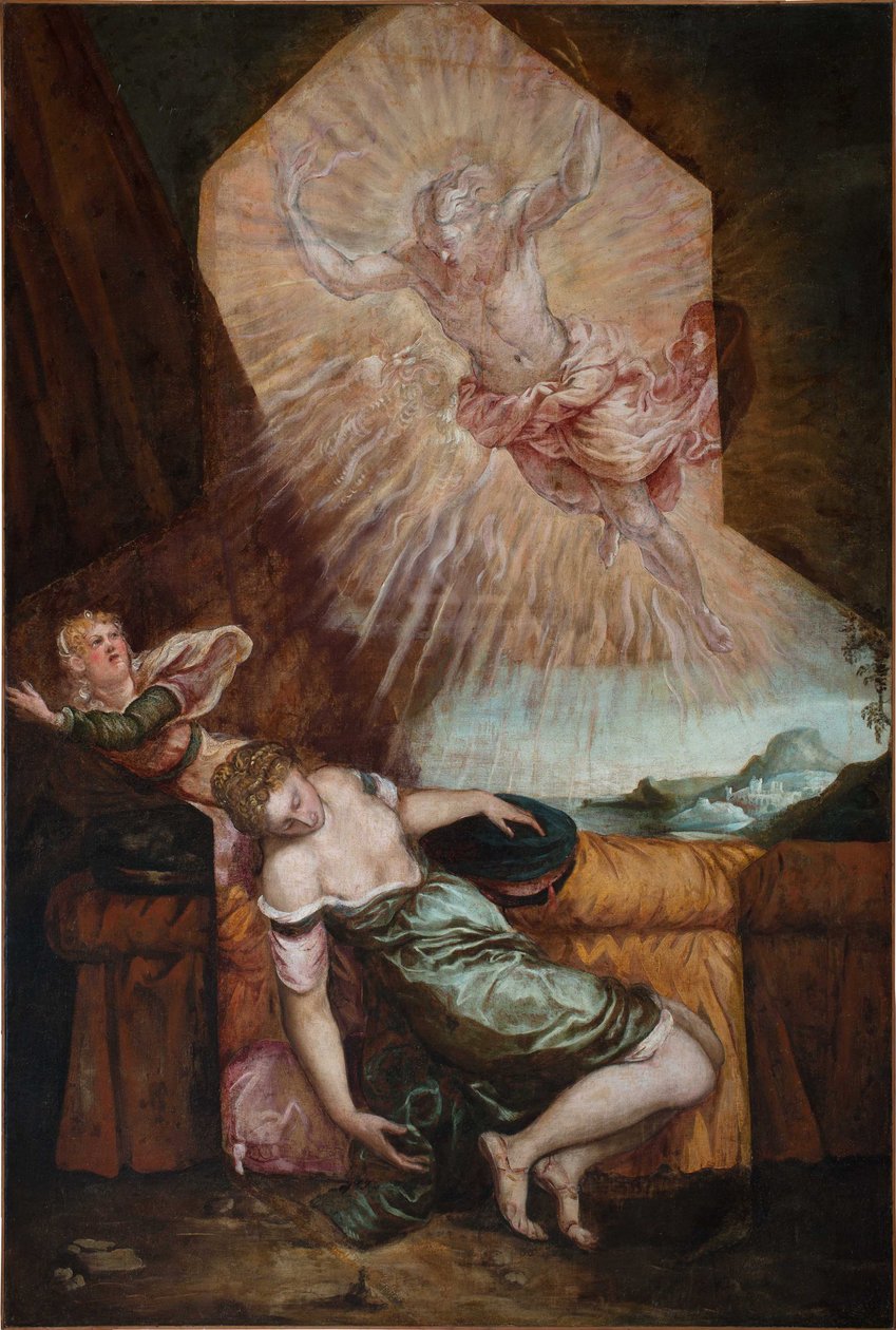Jüpiter ve Semele. by Jacopo Robusti Tintoretto