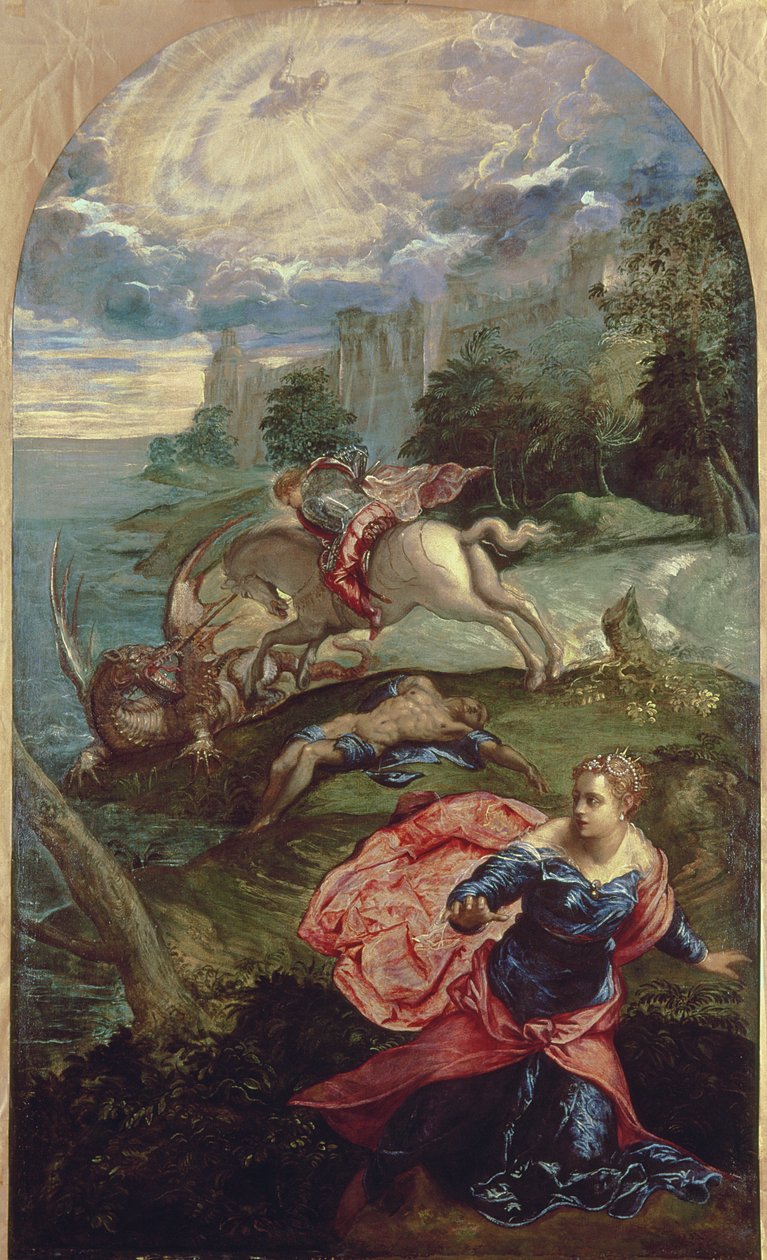 St.George ve Ejderha by Jacopo Robusti Tintoretto