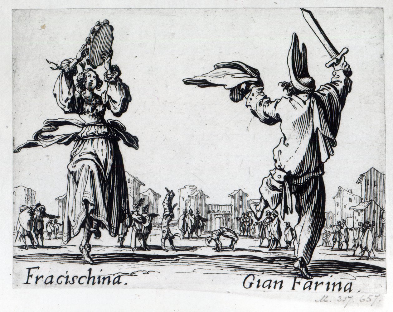 Balli de Sfessania, 1622 dolayları by Jacques Callot
