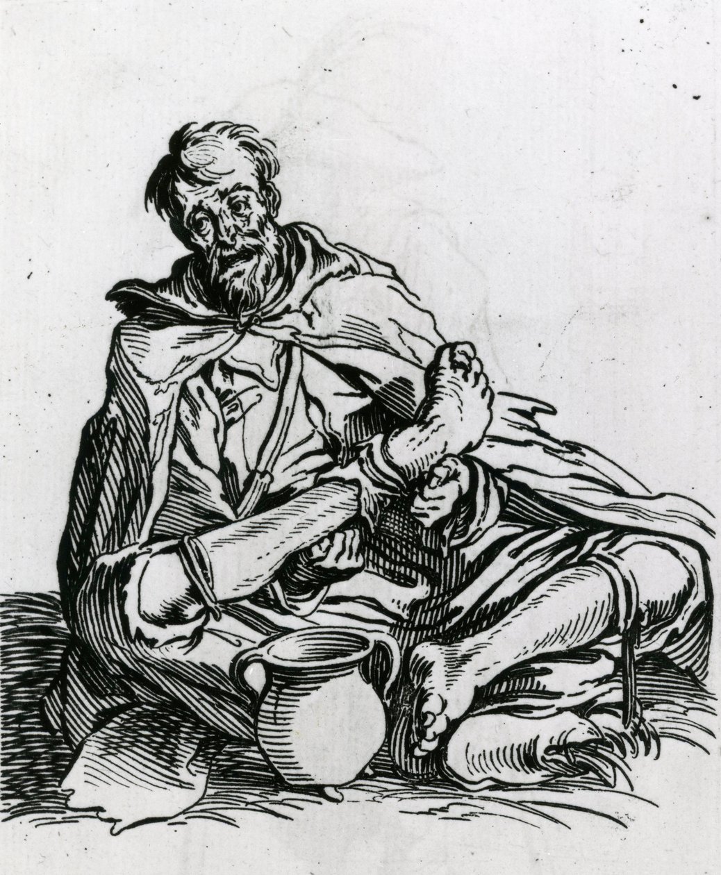Seated Beggar  by Jacques Callot