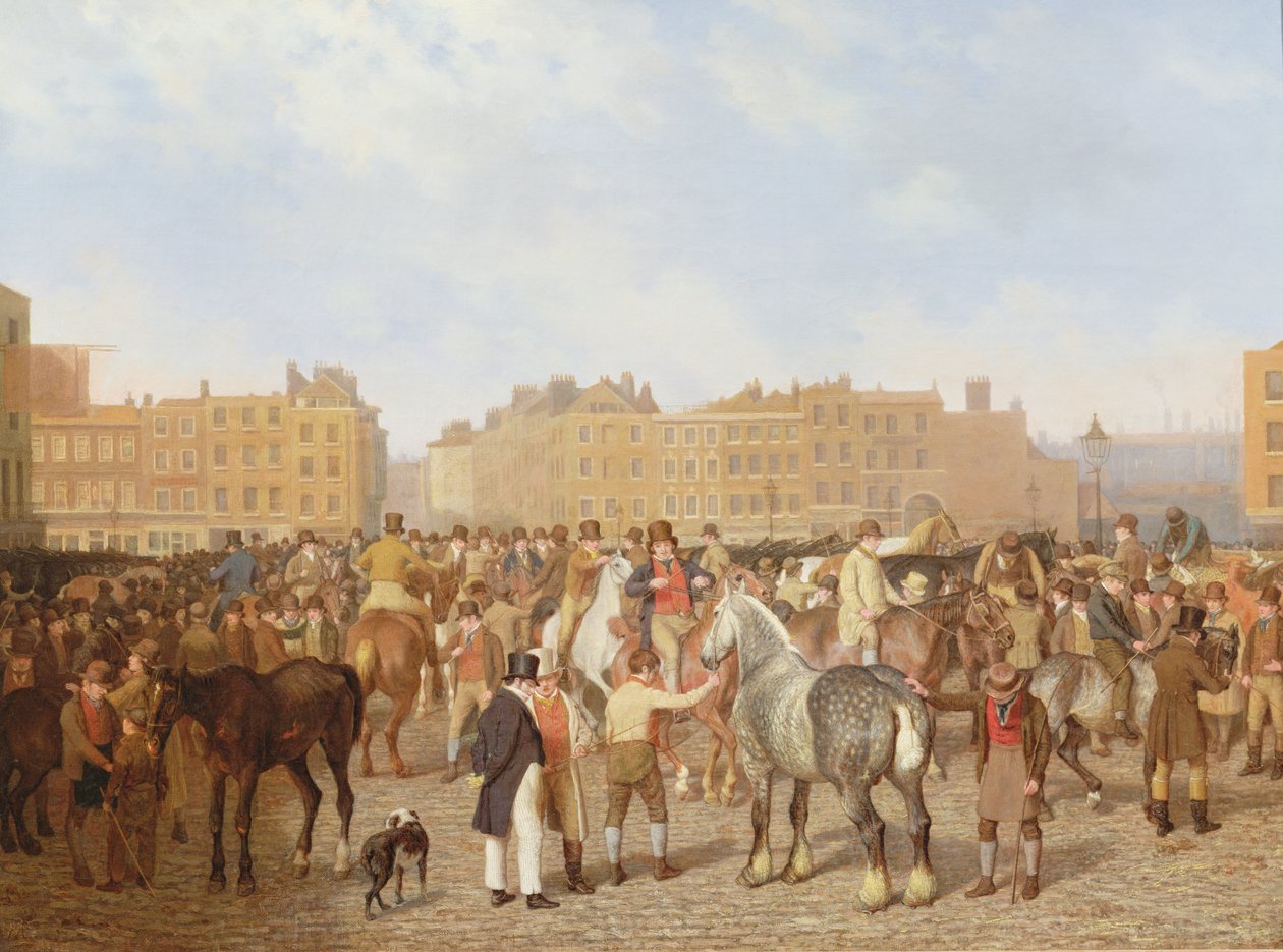 Eski Smithfield Pazarı, Londra, 1824 by Jacques Laurent Agasse