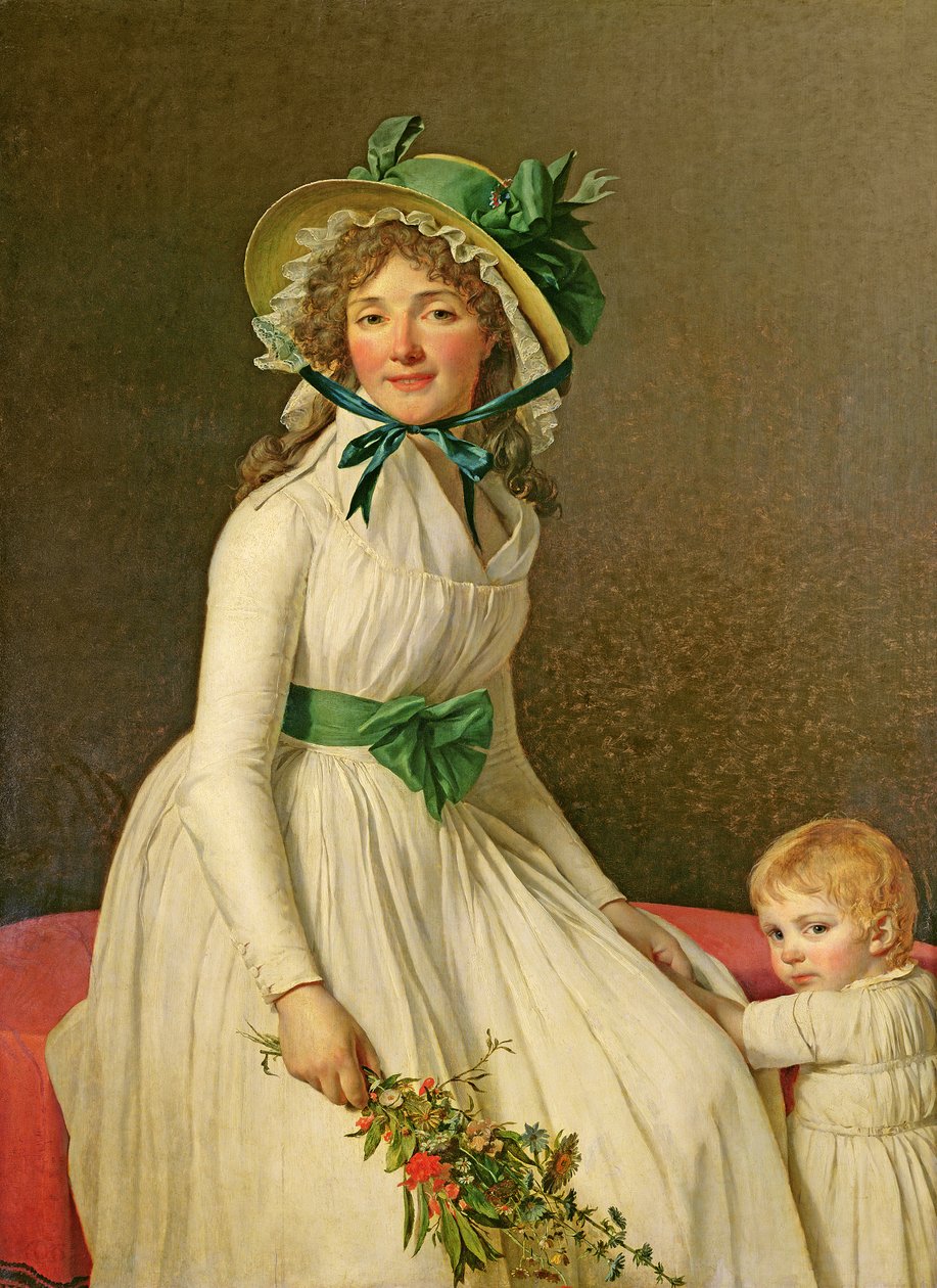 Madam Pierre Seriziat (kızlık soyadı Emilie Pecoul) ve oğlu Emile (d.1793) 1795 by Jacques Louis David