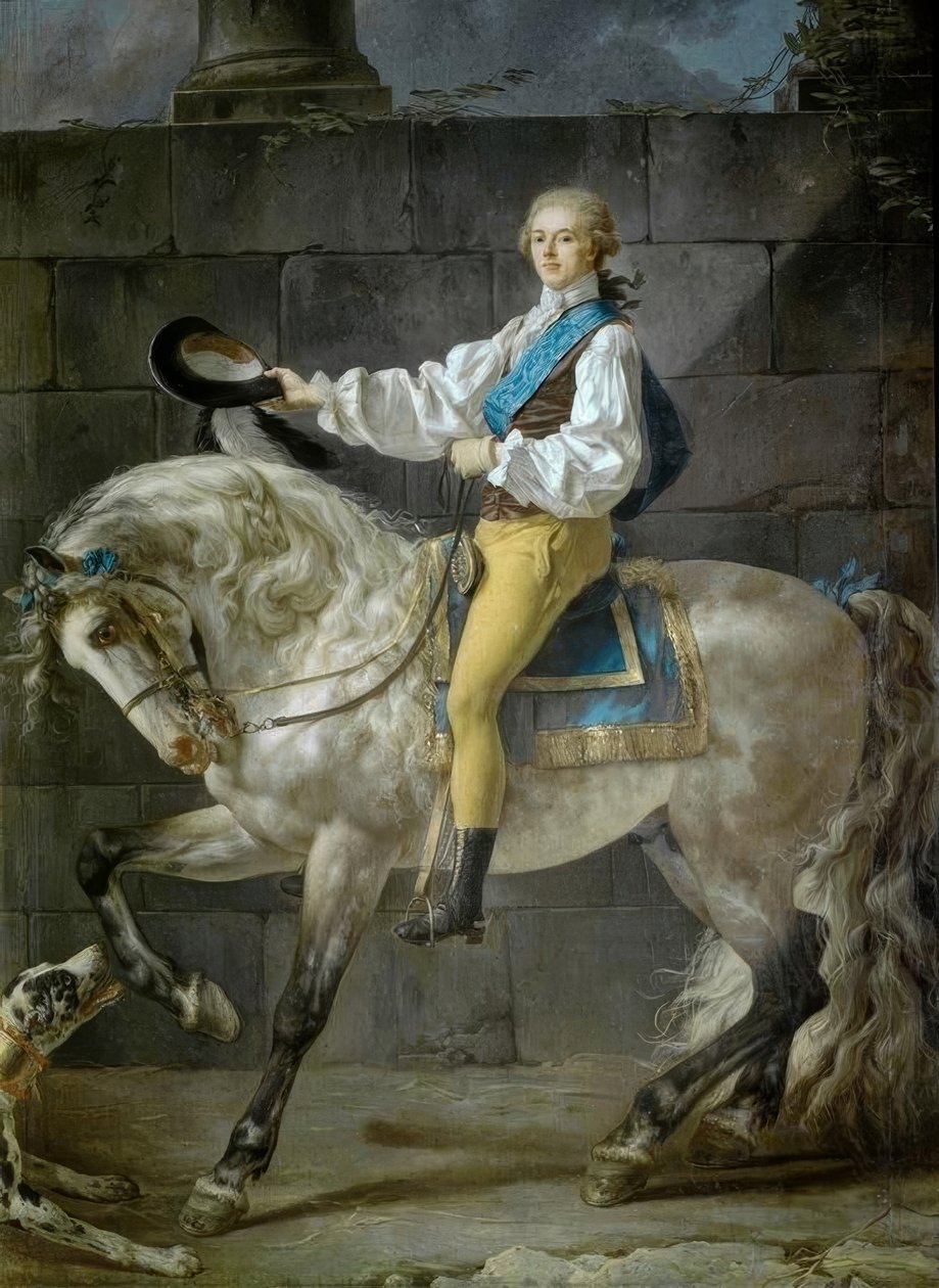 Reiterbildnis des Grafen Stanislaw Kostka Potocki by Jacques Louis David